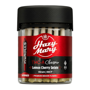 HAZY MARY THCA 1GM PRE-ROLLS JAR 50CT - LEMON CHERRY GELATO HYBRID