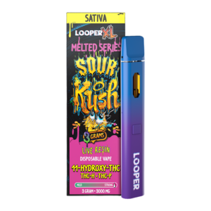LOOPER XL MELTED SERIES LIVE RESIN 3G DISPOSABLE - SOUR KUSH SATIVA