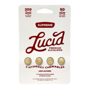 LUCID 7-HYDROXY CHEWABLES 7-HYDROXYMITRAGYNINE SUPREME BLEND TABLETS 50MG 4CT - UNFLAVORED