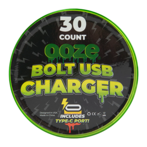 OOZE BOLT USD CHARGER W/ TYPE C PORT JAR OF 30 - BLACK