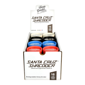 SANTA CRUZ SHREDDER HEMP GRINDERS BOX - 4 PIECE BIODEGRADABLE BOX OF 16