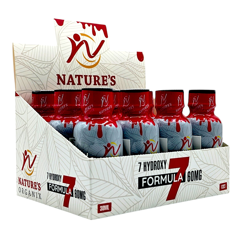 NATURE'S ORGANIX 7-HYDROXY SHOTS 30ML 60MG - RED UNFLAVORED