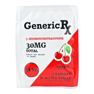 GENERIC RX 7-HYDROXYMITRAGYNINE KRATOM TABLET 10MG 3CT BOX OF 20 - CHERRY