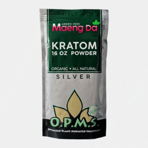 O.P.M.S. SILVER KRATOM POWDER 16OZ - GREEN VEIN MAENG DA