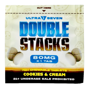 ULTRA SEVEN DOUBLE STACKS 7-HYDROXY CHEWABLE TABLETS 80MG 1CT - COOKIES & CREAM
