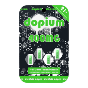DOPIUM 7-HYDROXYMITRAGYNINE CHEWABLE TABLETS 100MG 4CT - ELECTRIC APPLE