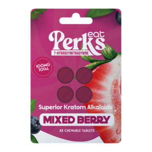 EAT PERKS SUPERIOR KRATOM ALKALOIDS 7-HYDROXYMITRAGYNINE TABLETS 25MG 4CT - MIXED BERRY