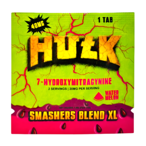 HULK 7-HYDROXYMITRAGYNINE SMASHERS BLEND XL TABLETS 40MG 1CT - WATERMELON