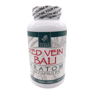 WHOLE HERBS KRATOM CAPSULES 250CT/5.3OZ - RED VEIN BALI