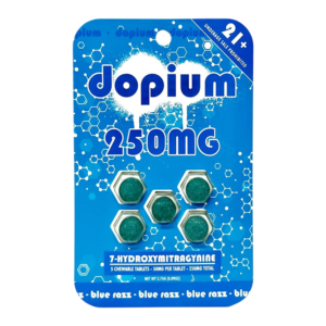 DOPIUM 7-HYDROXYMITRAGYNINE CHEWABLE TABLETS 50MG 5CT - BLUE RAZZ