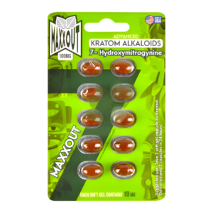 MAXX OUT ADVANCED KRATOM ALKALOIDS 7-HYDROXYMITRAGYNINE SOFT GEL CAPSULES 10MG 10CT - UNFLAVORED