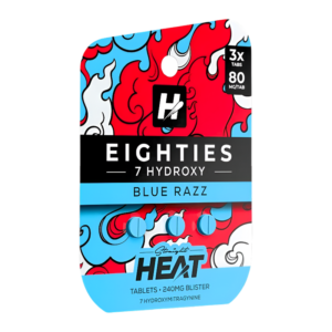 STRAIGHT HEAT EIGHTIES 7-HYDROXY TABLETS 80MG 3CT - BLUE RAZZ
