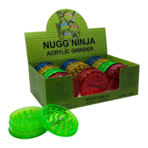 NUGG NINJA - ACRYLIC 2 PART GRINDER DISPLAY OF 12