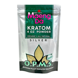 O.P.M.S. SILVER KRATOM POWDER 4OZ - MAENG DA RED VEIN