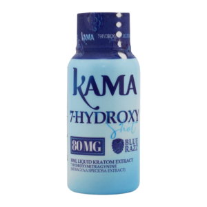 KAMA 7-HYDROXYMITRAGYNINE LIQUID KRATOM EXTRACT SHOTS 30ML 80MG - BLUE RAZZ