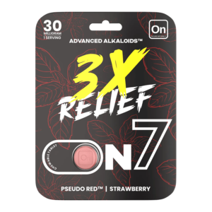 ON7 ADVANCED ALKALOIDS 7-HYDROXYMITRAGYNINE + PSEUDO RED 3X RELIEF TABLETS 30MG 1CT - STRAWBERRY