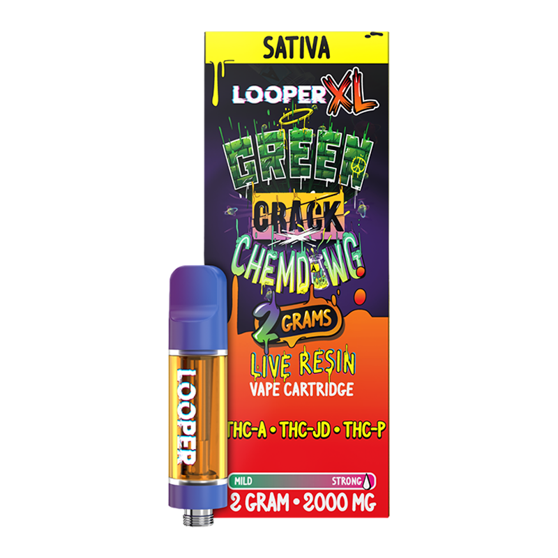 LOOPER XL SERIES LIVE RESIN 2G CARTRIDGE - GREEN CRACK X CHEMDAWG SATIVA