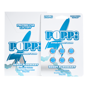 EXODUS POPPI HYPER HYDROXY BLEND CHEWABLE TABLETS 35MG 6CT - BERRY BLUEBERRY