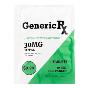 GENERIC RX 7-HYDROXYMITRAGYNINE KRATOM TABLET 10MG 3CT - MINT