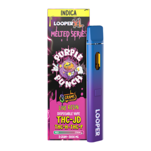 LOOPER XL MELTED SERIES LIVE RESIN 3G DISPOSABLE - PURPLE PUNCH INDICA