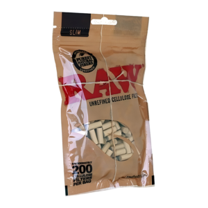 RAW UNREFINED CELLULOSE FILTER TIPS SLIM 200 PACK