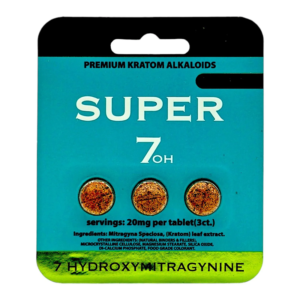 SUPER 7OH PREMIUM KRATOM ALKALOIDS 7-HYDROXYMITRAGYNINE TABLETS 20MG 3CT - UNFLAVORED