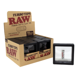 RAW TIPS - TURBO GLASS TIPS 10MM BOX OF 12