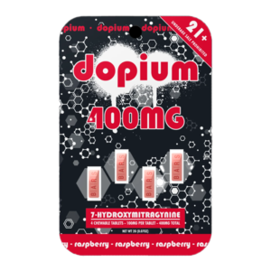 DOPIUM 7-HYDROXYMITRAGYNINE CHEWABLE TABLETS 100MG 4CT - RASPBERRY