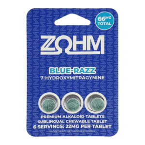 ZOHM 7-HYDROXYMITRAGYNINE TABLETS 22MG 3CT - BLUE RAZZ
