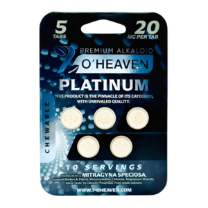 7 O'HEAVEN PREMIUM ALKALOID 7-HYDROXYMITRAGYNINE TABLETS PLATINUM 20MG 5CT - UNFLAVORED