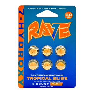 RAVE 7-HYDROXYMITRAGYNINE SUBLINGUAL CHEWABLE TABLETS 10MG 6CT - TROPICAL BLISS