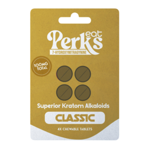 EAT PERKS SUPERIOR KRATOM ALKALOIDS 7-HYDROXYMITRAGYNINE TABLETS 25MG 4CT - CLASSIC