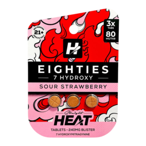 STRAIGHT HEAT EIGHTIES 7-HYDROXY TABLETS 80MG 3CT - SOUR STRAWBERRY