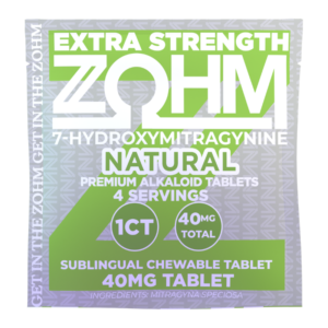 ZOHM 7-HYDROXYMITRAGYNINE EXTRA STRENGTH TABLETS 40MG 1CT - NATURAL