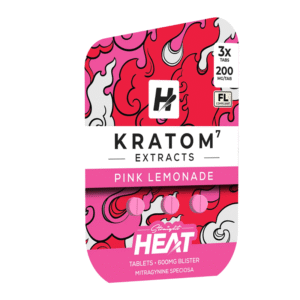 STRAIGHT HEAT KRATOM EXTRACT TABLETS 200MG 3CT - PINK LEMONADE
