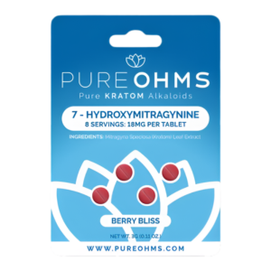 PURE OHMS PURE KRATOM ALKALOIDS 7-HYDROXYMITRAGYNINE TABLETS 18MG 4CT - BERRY BLISS
