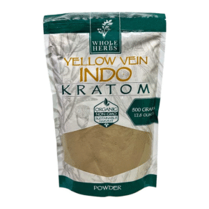 WHOLE HERBS KRATOM POWDER 17.5OZ/500MG - YELLOW VEIN INDO