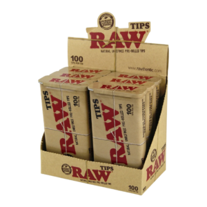 RAW TIPS BOX - 100 TIP TIN BOX OF 6