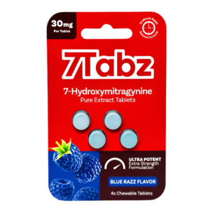 7TABZ 7-HYDROXYMITRAGYNINE PURE EXTRACT TABLETS 30MG 4CT - BLUE RAZZ