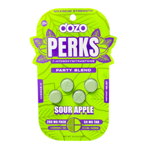 DOZO PERKS 7-HYDROXYMITRAGYNINE TABLETS 50MG 4CT - PARTY BLEND SOUR APPLE
