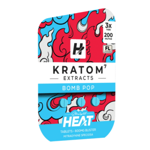 STRAIGHT HEAT KRATOM EXTRACT TABLETS 200MG 3CT - BOMB POP