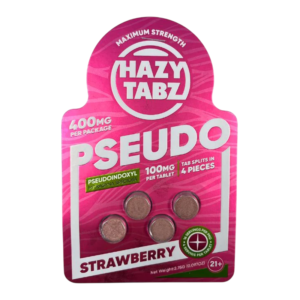 HAZY TABZ PSEUDOINDOXYL MAXIMUM STRENGTH TABLETS 100MG 4CT - STRAWBERRY