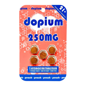 DOPIUM 7-HYDROXYMITRAGYNINE CHEWABLE TABLETS 50MG 5CT - PEACH