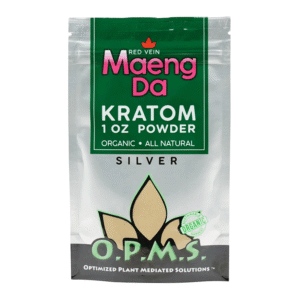 O.P.M.S. SILVER KRATOM POWDER 1OZ - MAENG DA RED VEIN