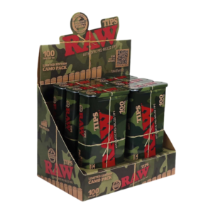 RAW TIPS BOX - 100 TIP TIN CAMO EDITION BOX OF 6