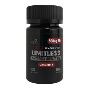 LIMITLESS BLACK EDITION 7-HYDROXYMITRAGYNINE TABLETS BOTTLE 50MG 10CT - CHERRY