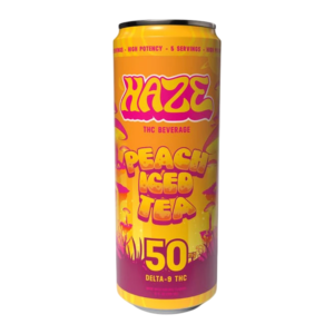 HAZE THC BEVERAGE 12FLOZ 50MG - PEACH ICED TEA
