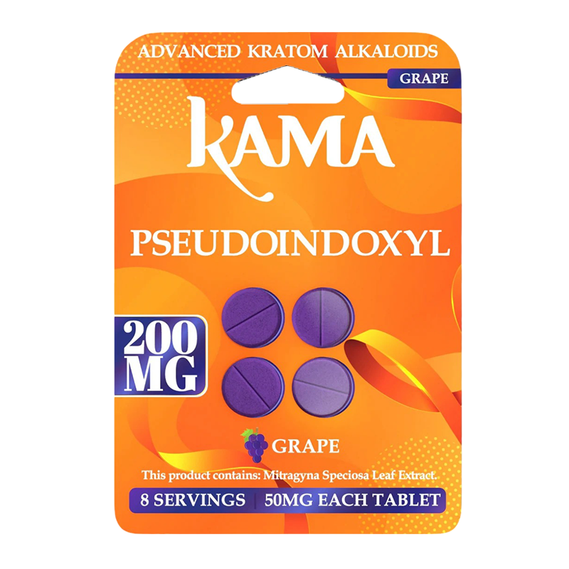 KAMA ADVANCED KRATOM ALKALOIDS PSEUDOINDOXYL TABLETS 50MG 4CT - GRAPE