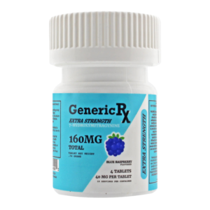 GENERIC RX 7-HYDROXYMITRAGYNINE KRATOM EXTRA STRENGTH TABLETS BOTTLE 40MG 4CT - BLUE RASPBERRY