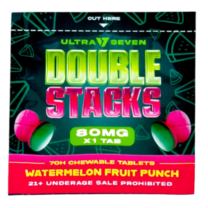 ULTRA SEVEN DOUBLE STACKS 7-HYDROXY CHEWABLE TABLETS 80MG 1CT - WATERMELON FRUIT PUNCH